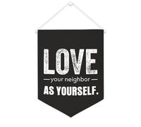 Yelolyio Bannière en toile « Love Your Neighbor As Yourself » - 30,5 x 40,6 cm - Décoration murale pour chambre à coucher, chambre d'enfant, décoration d'intérieur