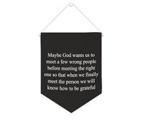Yelolyio Bannière en toile « Maybe God Wants Us to Meet A Few Wrong People » - 25,4 x 30,5 cm - Décoration murale pour chambre à coucher, chambre d'enfant, décoration d'intérieur