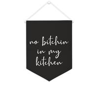 Yelolyio Bannière en toile « No Bitchin in My Kitchen » - 30,5 x 40,6 cm - À suspendre au mur - Décoration murale pour chambre à coucher, chambre d'enfant, décoration d'intérieur