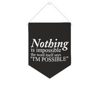 Yelolyio Bannière en toile « Nothing Is Impossible The Word Itself Says I'm Possible » - 25,4 x 30,5 cm - Décoration murale pour chambre à coucher, chambre d'enfant, décoration d'intérieur