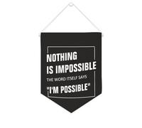 Yelolyio Bannière en toile « Nothing Is Impossible The Word Itself Says I'm Possible » - 25,4 x 30,5 cm - Décoration murale pour chambre à coucher, chambre d'enfant, décoration d'intérieur
