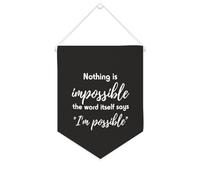 Yelolyio Bannière en toile « Nothing Is Impossible The Word Itself Says I'm Possible » - 25,4 x 30,5 cm - Décoration murale pour chambre à coucher, chambre d'enfant, décoration d'intérieur