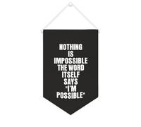 Yelolyio Bannière en toile « Nothing Is Impossible The Word Itself Says I'm Possible » - 25,4 x 38,1 cm - Décoration murale pour chambre à coucher, chambre d'enfant, décoration d'intérieur