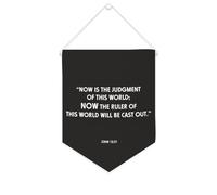 Yelolyio Bannière en toile « Now Is The Judgment of This World » à suspendre au mur - Œuvre d'art décorative pour salon, chambre à coucher, bureau, cadeaux de vacances - 25,4 x 30,5 cm