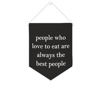 Yelolyio Bannière en toile « People Who Love to Eat Are Always The Best People » - 25,4 x 30,5 cm - À suspendre au mur - Décoration murale pour chambre à coucher, chambre d'enfant, décoration