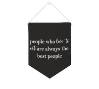 Yelolyio Bannière en toile « People Who Love to Eat Are Always The Best People » - 25,4 x 30,5 cm - À suspendre au mur - Décoration murale pour chambre à coucher, chambre d'enfant, décoration