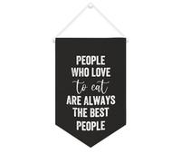 Yelolyio Bannière en toile « People Who Love To Eat Are Always The Best People » - 25,4 x 38,1 cm - À suspendre au mur - Décoration murale pour chambre à coucher, chambre d'enfant, décoration