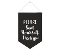 Yelolyio Bannière en toile « Please Seat Yourself Thank You » - 25,4 x 38,1 cm - Drapeau de motivation à suspendre au mur - Décoration murale pour chambre à coucher, chambre d'enfant, décoration