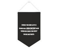Yelolyio Bannière en toile « Surely No One Lays A Hand on A Broken Man » - 25,4 x 38,1 cm - Décoration murale pour chambre à coucher, chambre d'enfant, décoration d'intérieur