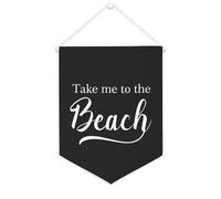 Yelolyio Bannière en toile « Take Me to The Beach » - 30,5 x 40,6 cm - À suspendre au mur - Décoration murale pour chambre à coucher, chambre d'enfant, décoration d'intérieur