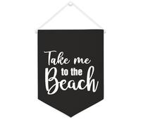 Yelolyio Bannière en toile « Take Me to The Beach » - 30,5 x 40,6 cm - À suspendre au mur - Décoration murale pour chambre à coucher, chambre d'enfant, décoration d'intérieur