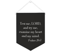 Yelolyio Bannière en toile « Test Me,LORD and Try Me,examine My Heart And My Mind » - 30,5 x 40,6 cm - Décoration murale pour chambre à coucher, chambre d'enfant, décoration d'intérieur