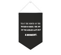 Yelolyio Bannière en toile « That The Mirth of The Wicked Is Brief » - À suspendre au mur - Décoration murale pour salon, chambre à coucher, bureau, cadeaux de vacances - 25,4 x 38,1 cm