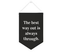 Yelolyio Bannière en toile « The Best Way Out Is Always Through » - 25,4 x 38,1 cm - À suspendre au mur - Décoration murale pour chambre à coucher, chambre d'enfant, décoration d'intérieur