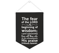 Yelolyio Bannière en toile « The Fear of The LORD Is The Beginning of Wisdom » - 30,5 x 40,6 cm - Décoration murale pour chambre à coucher, chambre d'enfant, décoration d'intérieur