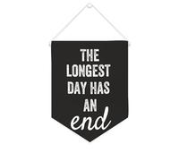 Yelolyio Bannière en toile « The Longest Day Has An End » - 25,4 x 30,5 cm - À suspendre au mur - Décoration murale pour chambre à coucher, chambre d'enfant, décoration d'intérieur