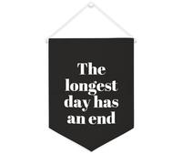 Yelolyio Bannière en toile « The Longest Day Has An End » - 30,5 x 40,6 cm - À suspendre au mur - Décoration murale pour chambre à coucher, chambre d'enfant, décoration d'intérieur