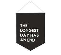 Yelolyio Bannière en toile « The Longest Day Has An End » - 30,5 x 40,6 cm - À suspendre au mur - Décoration murale pour chambre à coucher, chambre d'enfant, décoration d'intérieur