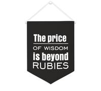 Yelolyio Bannière en toile « The Price of Wisdom Is beyond Rubies » - 30,5 x 40,6 cm - À suspendre au mur - Décoration murale pour chambre à coucher, chambre d'enfant, décoration d'intérieur