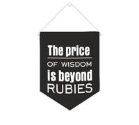 Yelolyio Bannière en toile « The Price of Wisdom Is beyond Rubies » - À suspendre au mur - 25,4 x 30,5 cm