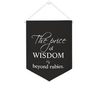 Yelolyio Bannière en toile « The Price of Wisdom Is beyond Rubies » - À suspendre au mur - Décoration murale - Œuvre d'art pour salon, chambre à coucher, bureau, cadeaux de vacances - 30,5 x 40,6 cm