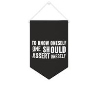 Yelolyio Bannière en toile « To Know Oneself, one Should Assert Oneself » - Décoration murale pour salon, chambre à coucher, bureau, cadeaux de vacances - 25,4 x 38,1 cm