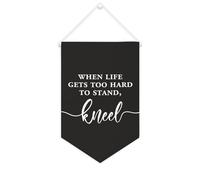 Yelolyio Bannière en toile « When Life Gets Too Hard to Stand », bannière murale inspirante à suspendre au mur, œuvre d'art décorative pour salon, chambre à coucher, bureau, cadeaux de vacances, 25,4