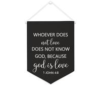 Yelolyio Bannière en toile « Whoever Does Not Love Does Not Know God » - 30,5 x 40,6 cm - À suspendre au mur - Décoration murale pour chambre d'enfant