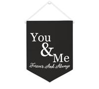 Yelolyio Bannière en toile « You And Me Forever And Always » - 30,5 x 40,6 cm - À suspendre au mur - Décoration murale pour chambre à coucher, chambre d'enfant, décoration d'intérieur