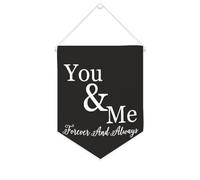 Yelolyio Bannière en toile « You And Me Forever And Always » - À suspendre au mur - Pour salon, chambre à coucher, bureau, cadeaux de vacances - 25,4 x 30,5 cm