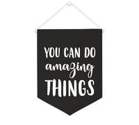 Yelolyio Bannière en toile « You Can Do Amazing Things » - 30,5 x 40,6 cm - À suspendre au mur - Décoration murale pour chambre à coucher, chambre d'enfant, décoration d'intérieur