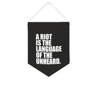Yelolyio Bannière murale en toile avec citation inspirante « A Riot Is The Language of The Unheard » - Décoration murale à suspendre - 25,4 x 30,5 cm - Cadeau de pendaison de crémaillère