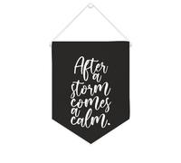 Yelolyio Bannière murale en toile avec citation inspirante « After A Storm Comes A Calm » - Décoration murale - 25,4 x 30,5 cm - Cadeau de pendaison de crémaillère