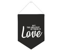 Yelolyio Bannière murale en toile avec citation inspirante « But The Greatest Of These Is Love » - Décoration murale - 25,4 x 30,5 cm - Cadeau de pendaison de crémaillère