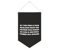 Yelolyio Bannière murale en toile avec citation inspirante « By The Time A Man Realizes That His Father Was Right » - Décoration murale - 25,4 x 38,1 cm - Cadeau de pendaison de crémaillère