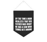 Yelolyio Bannière murale en toile avec citation inspirante « By The Time A Man Realizes That His Father Was Righ » - Décoration murale - 25,4 x 30,5 cm - Cadeau de pendaison de crémaillère