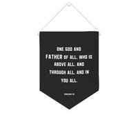 Yelolyio Bannière murale en toile avec citation inspirante - Drapeau One God And Father of All - Décoration murale - 25,4 x 30,5 cm - Cadeau de pendaison de crémaillère