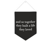 Yelolyio Bannière murale en toile avec citation inspirante et inscription « And So Together They Built A Life They Loved » - Décoration murale - 25,4 x 30,5 cm - Cadeau de pendaison de crémaillère
