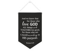 Yelolyio Bannière murale en toile avec citation inspirante et inscription « And We Know That for Those Who Love God All Things » - Décoration murale - 25,4 x 38,1 cm - Cadeau de pendaison de