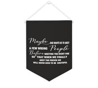 Yelolyio Bannière murale en toile avec citation inspirante « Maybe God Wants Us to Meet A Few » - Décoration murale - 30,5 x 40,6 cm - Cadeau de pendaison de crémaillère