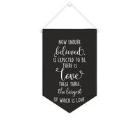 Yelolyio Bannière murale en toile avec citation inspirante « Now Endure Believed, is Expected to Be », « There Is Love » - Décoration murale pour la maison et le bureau - 25,4 x 38,1 cm - Cadeau de