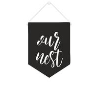 Yelolyio Bannière murale en toile avec citation inspirante « Our Nest » - Décoration murale - 25,4 x 30,5 cm - Cadeau de pendaison de crémaillère