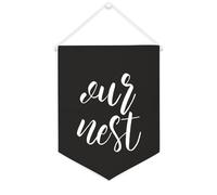 Yelolyio Bannière murale en toile avec citation inspirante « Our Nest » - Décoration murale - 30,5 x 40,6 cm - Cadeau de pendaison de crémaillère