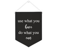Yelolyio Bannière murale en toile avec citation inspirante Use What You Have Do What You Can Décoration murale 30,5 x 40,6 cm Cadeau de pendaison de crémaillère