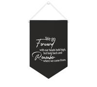 Yelolyio Bannière murale en toile avec citation inspirante « We Go Forward with Our Heads Held High » - Décoration murale - 25,4 x 38,1 cm - Cadeau de pendaison de crémaillère