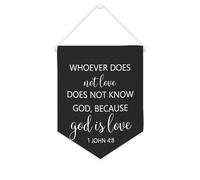Yelolyio Bannière murale en toile avec citation inspirante « Whoever Does Not Love Does Not Know God » - Décoration murale - 25,4 x 30,5 cm - Cadeau de pendaison de crémaillère