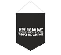 Yelolyio Bannière murale inspirante en toile « There Are No Easy Answers There's Only Living Through The Questions » - Décoration murale pour salon, chambre à coucher, bureau
