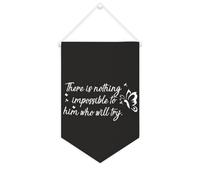 Yelolyio Bannière murale inspirante « There Is Nothing Impossible to Him Who Will Try » à suspendre au mur - Œuvre d'art décorative pour salon, chambre à coucher, bureau, cadeaux de vacances - 25,4 x