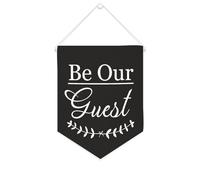 Yelolyio Be Our Guest Bannière en toile 25,4 x 30,5 cm à suspendre au mur de motivation pour chambre à coucher, chambre d'enfant, décoration d'intérieur