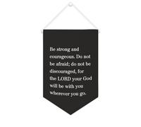 Yelolyio Be Strong And Courageous. Bannière en toile « Do Not Be Afraid » - 25,4 x 38,1 cm - Drapeau décoratif en toile - Décoration murale pour chambre à coucher, chambre d'enfant, décoration